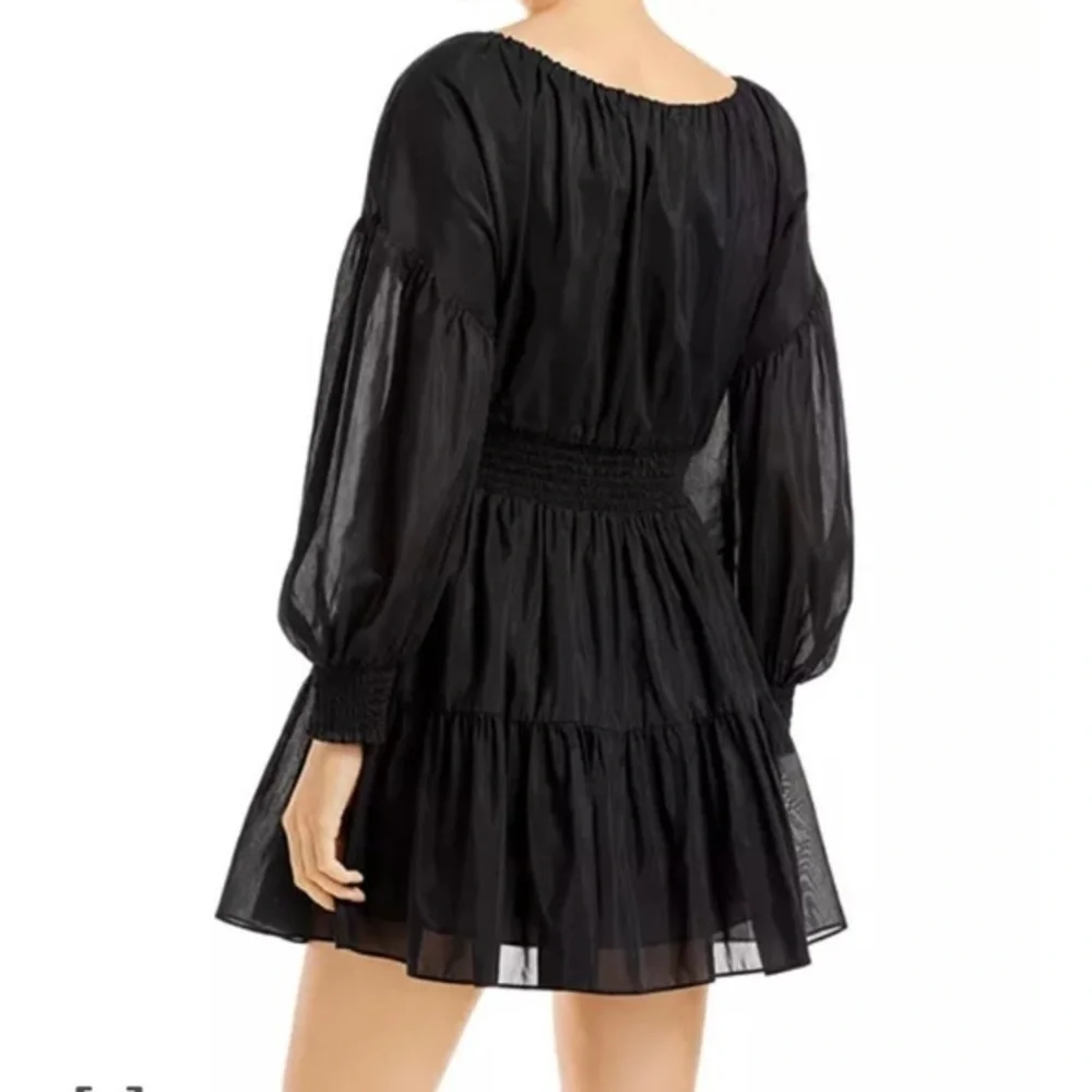 Alice + Olivia Kiara Button Front Dress in Black 6 - Picture 5 of 12